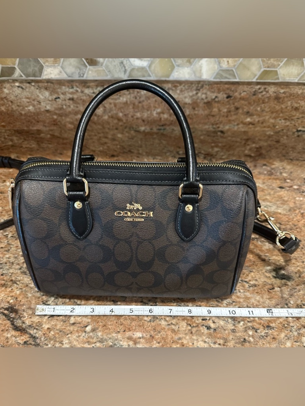 Coach Rowan  Coated Canvas Signature Satchel Bag - Picture 4 of 11